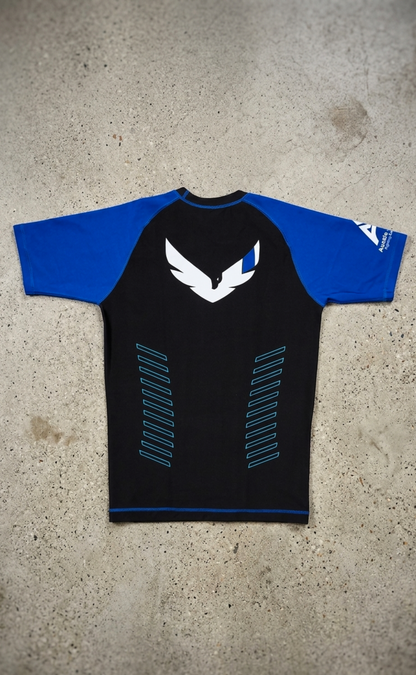 Premium Blue Ranked Rash Guard - Samurai Edge