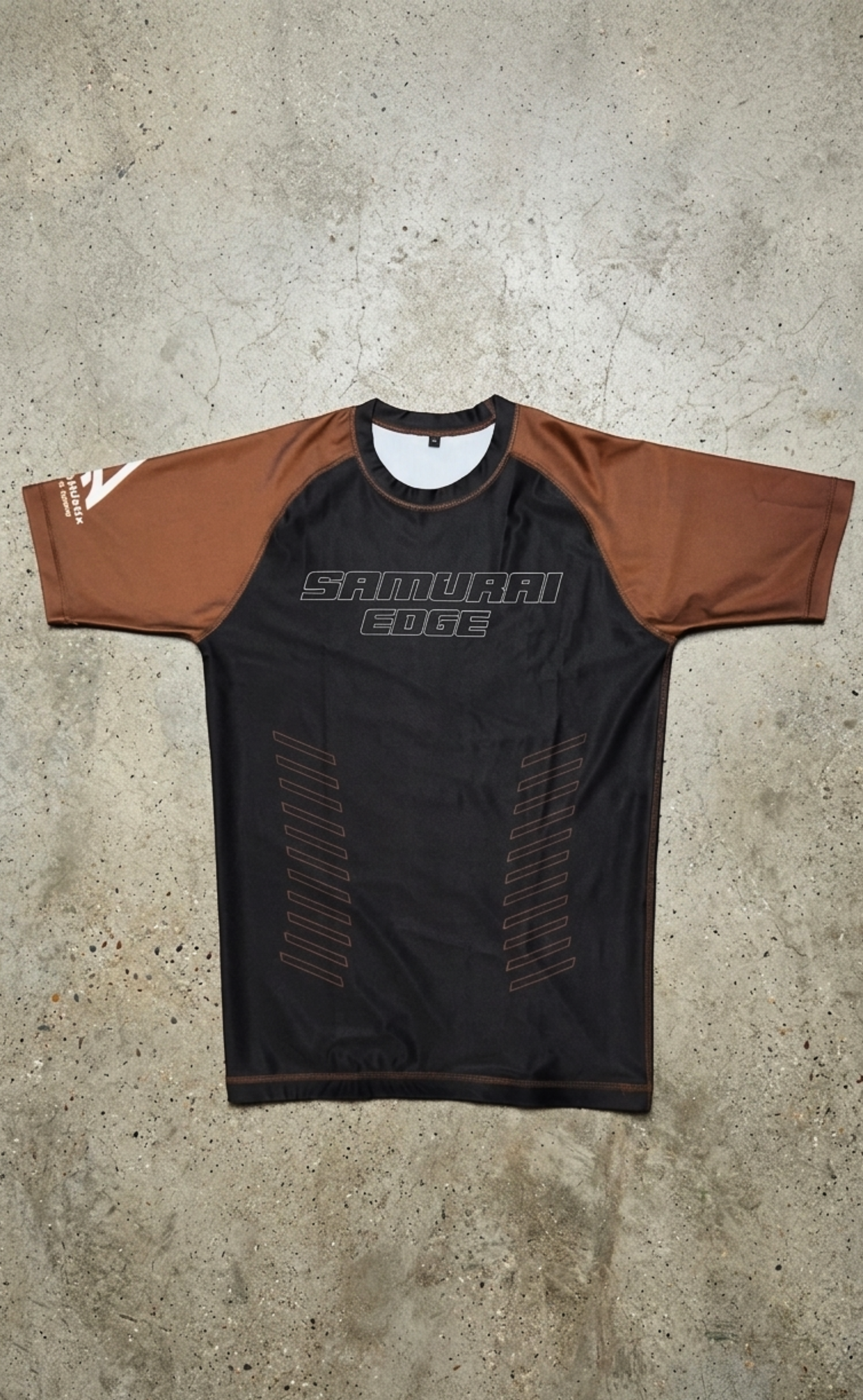 Premium Brown Ranked Rash Guard - Samurai Edge