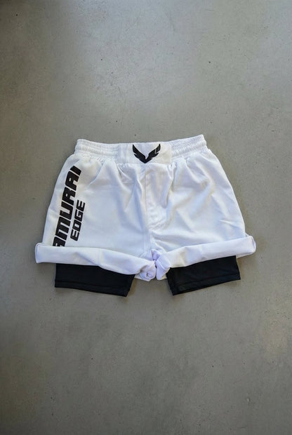 GRAPPLING/MMA SHORTS - SAMURAI EDGE WHITE