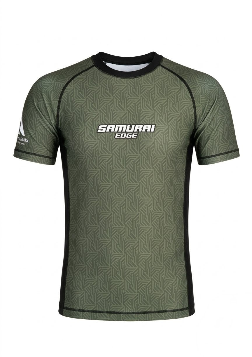 Premium Green Rash Guard - Samurai Edge