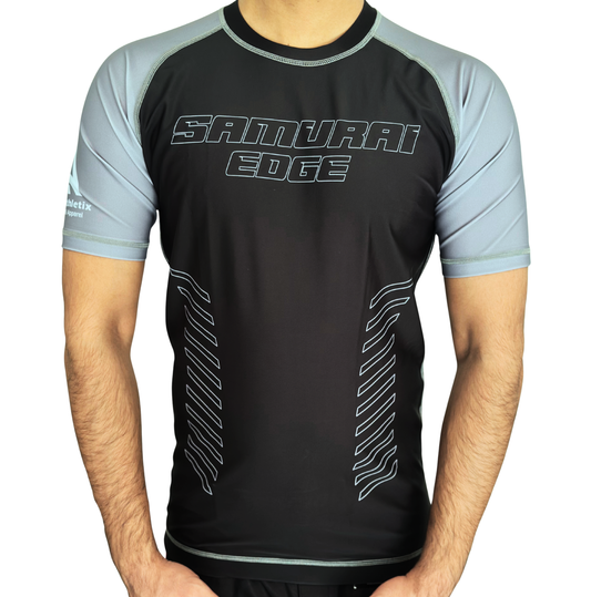 Premium Grey Ranked Rash Guard - Samurai Edge
