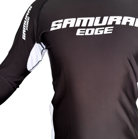 Premium Black Rash Guard Long Sleeve- Samurai Edge