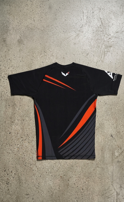 Premium Black/Red Rash Guard - Samurai Edge