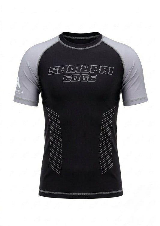 Premium Grey Ranked Rash Guard - Samurai Edge