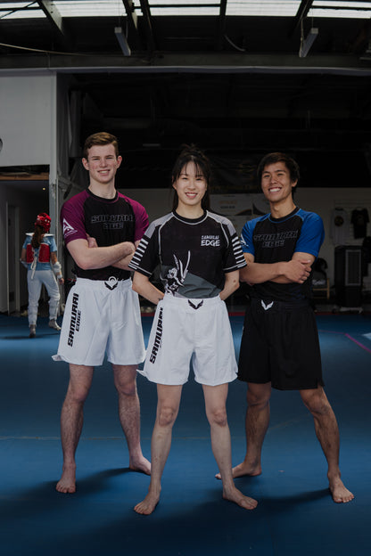 Premium Blue Ranked Rash Guard - Samurai Edge