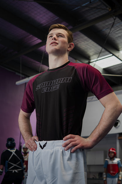 Premium Purple Ranked Rash Guard - Samurai Edge