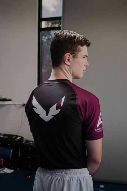 Premium Purple Ranked Rash Guard - Samurai Edge