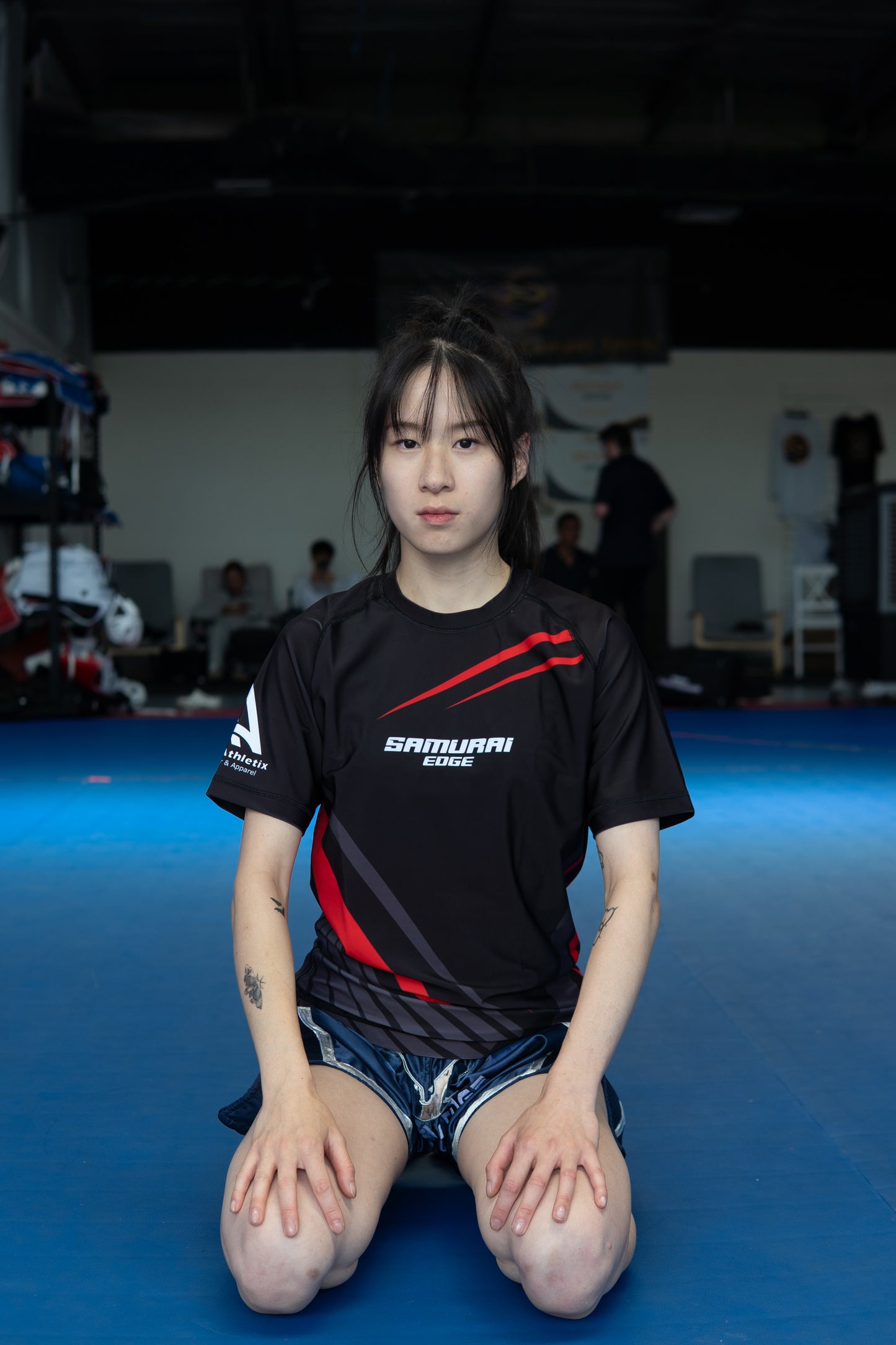 Premium Black/Red Rash Guard - Samurai Edge